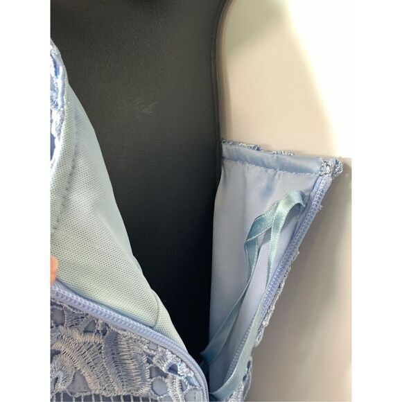 Ted Baker London Women's Floral Mixed Valens Lace Midi Dress Blue Size 4-6 NWT - Picture 4 of 13